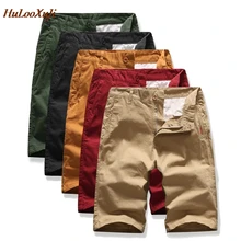 HuLooXuJi новые мужские летние шорты модные однотонные пляжные шорты Карго свободные уличные рабочие короткие брюки Размер США: 30-38