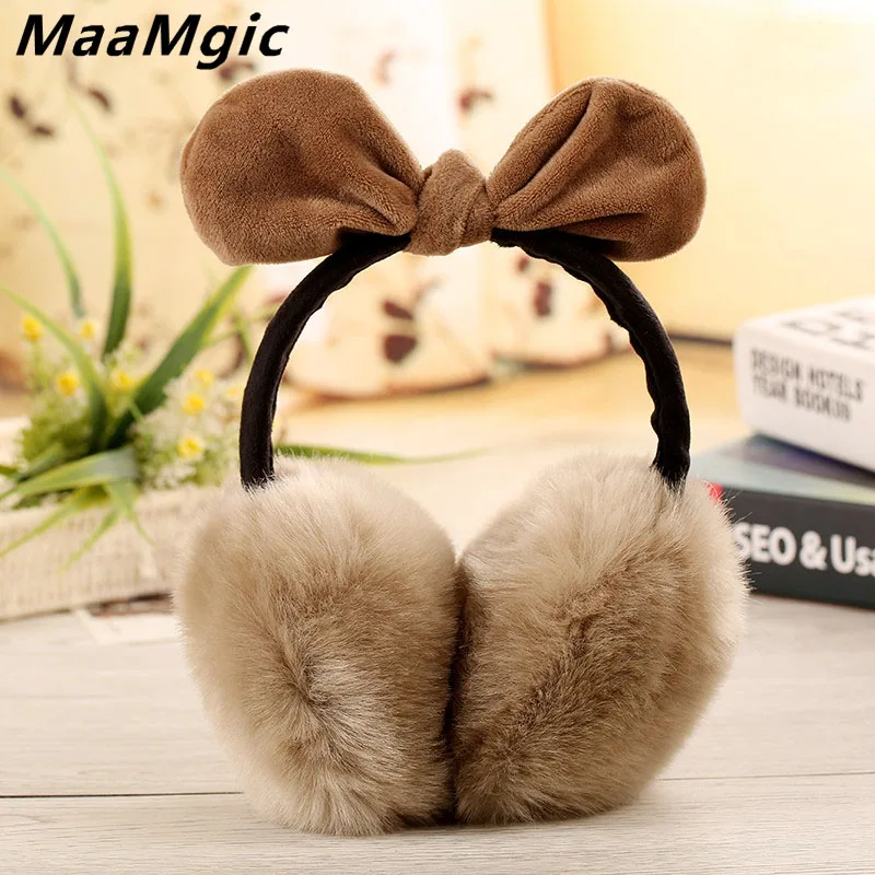 

New Lovely Rabbit Fur Winter Earmuffs Ear Warmers Winter Comfort Earmuffs Warm Winter Earmuffs For Women Girls Fur Headphones