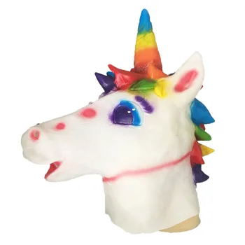 

Unicorn Head Latex Mask Full Face Adult Breathable Halloween Masquerade Fancy Dress Party Cosplay Costume Lovely Animal Mask