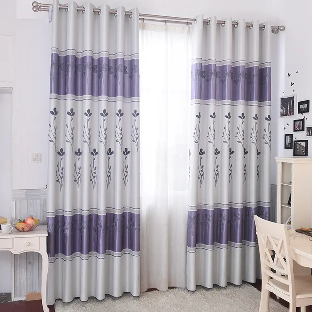 Modern Embroidered Minimalist Blackout Curtains For Livingroom ...