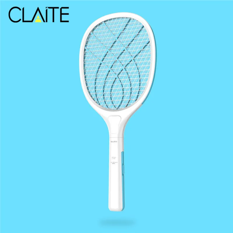 

CLAITE Rechargeable Electric Mosquito Swatter LED Mosquito Killer Racket Mosquito Fly Repellent Insects Bug Zapper for Home Use