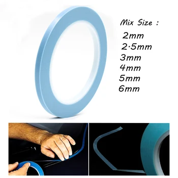

4 lot 2~6mm Blue High Temperature Single Sided Adhesive PVC Vinyl Fine Line Masking Tape
