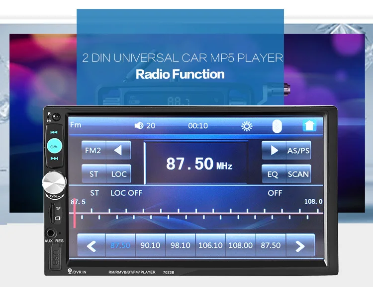 2 DIN ", ВЫСОКАЯ ЧЁТКОСТЬ в приборной панели автомобиля Сенсорный экран Bluetooth стерео MP3 MP5 хэндс-фри HD 1080 P зеркало заднего вида Камера автомобиль радио плеер