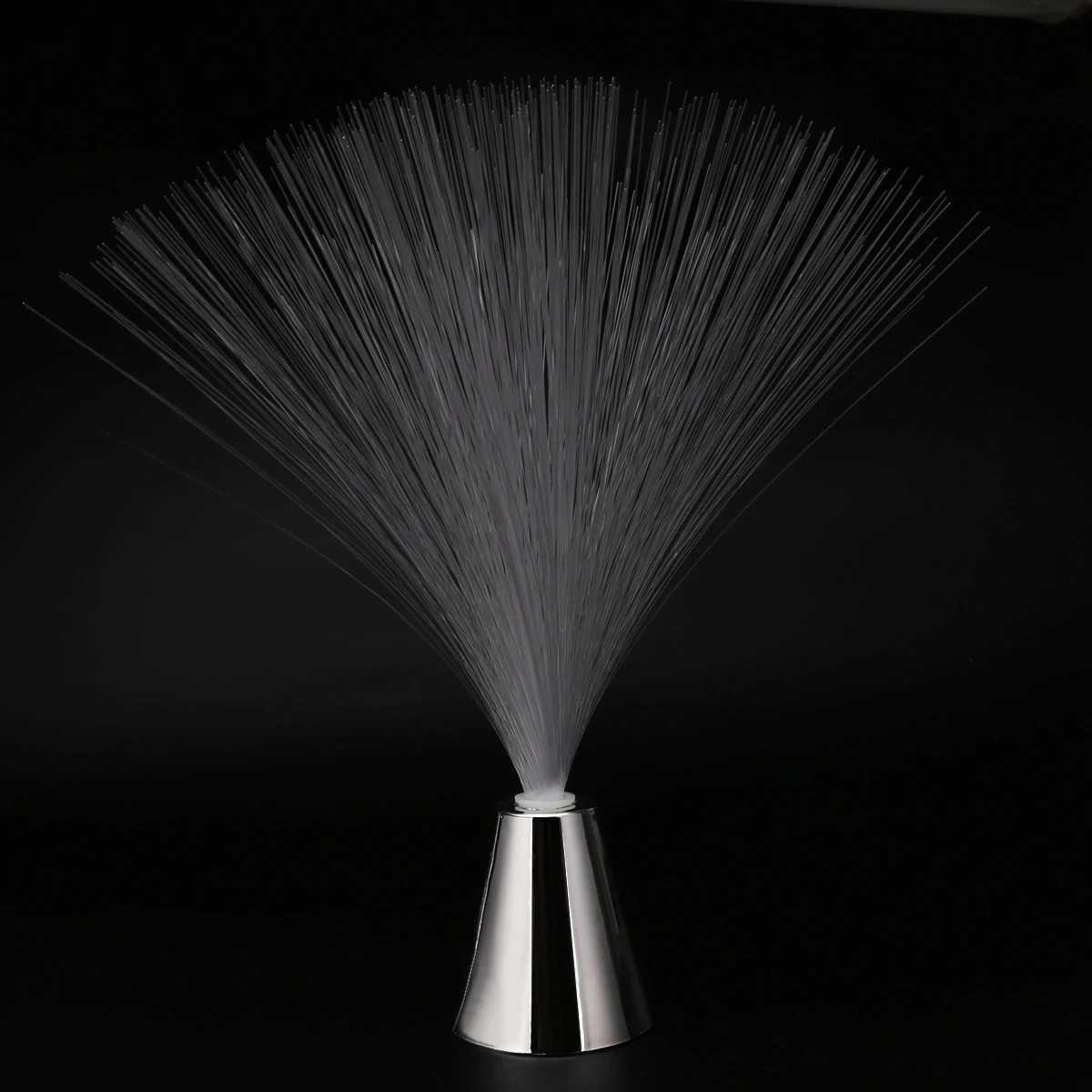 1pcs 12.6" LED Colorful Changing Fibre Optic Lamp Fountain Night Light Stand Home Room Dreamful Decoration