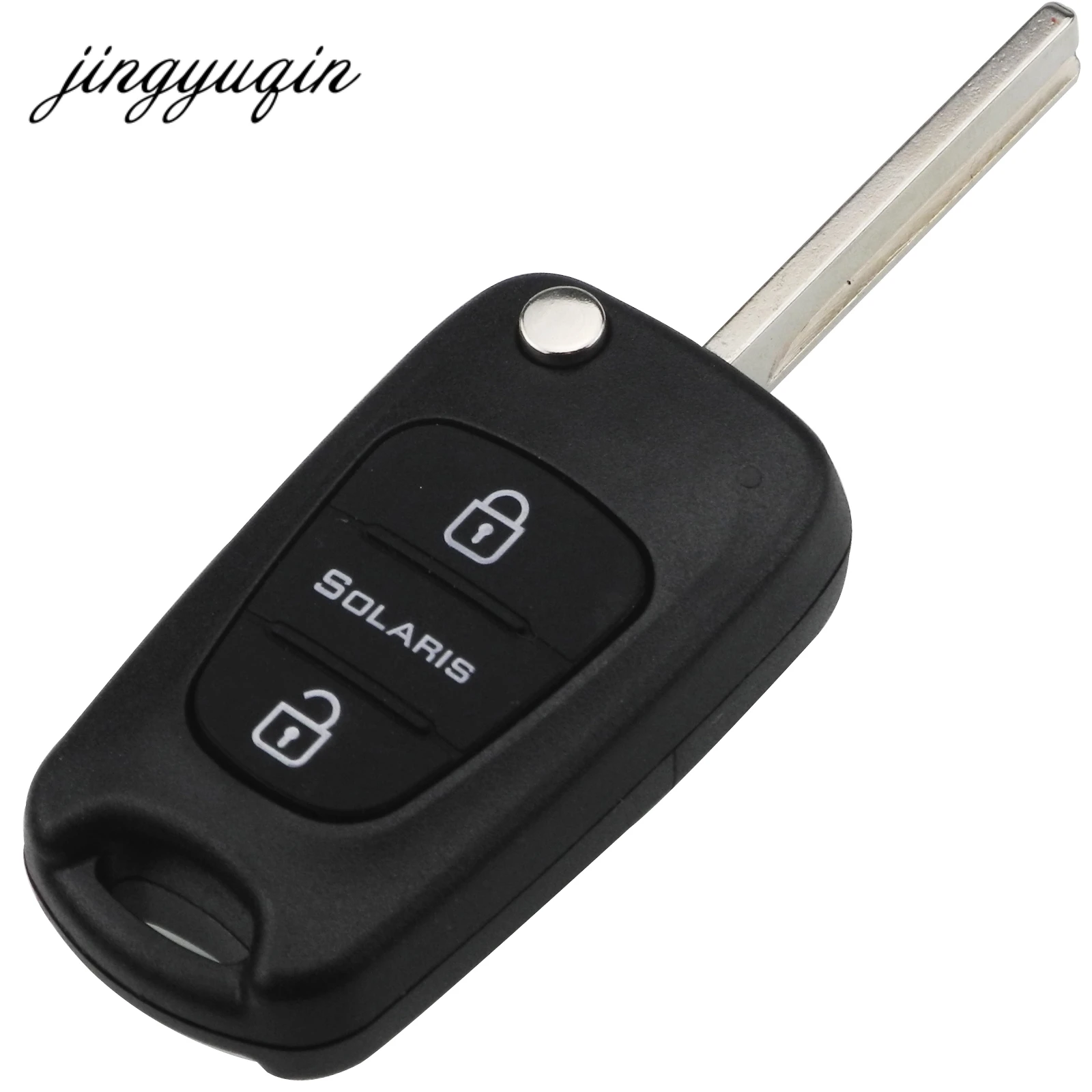 Jinyuqin 3 кнопки Замена автомобиля флип складной ключ оболочки пустой пульт дистанционного Fob оболочки для hyundai Solaris
