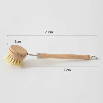 

Kitchen Wooden Long Handle Pan Brush Non-stick Oil Brush Wash Dishes Washing Bowl Cleaning Tools