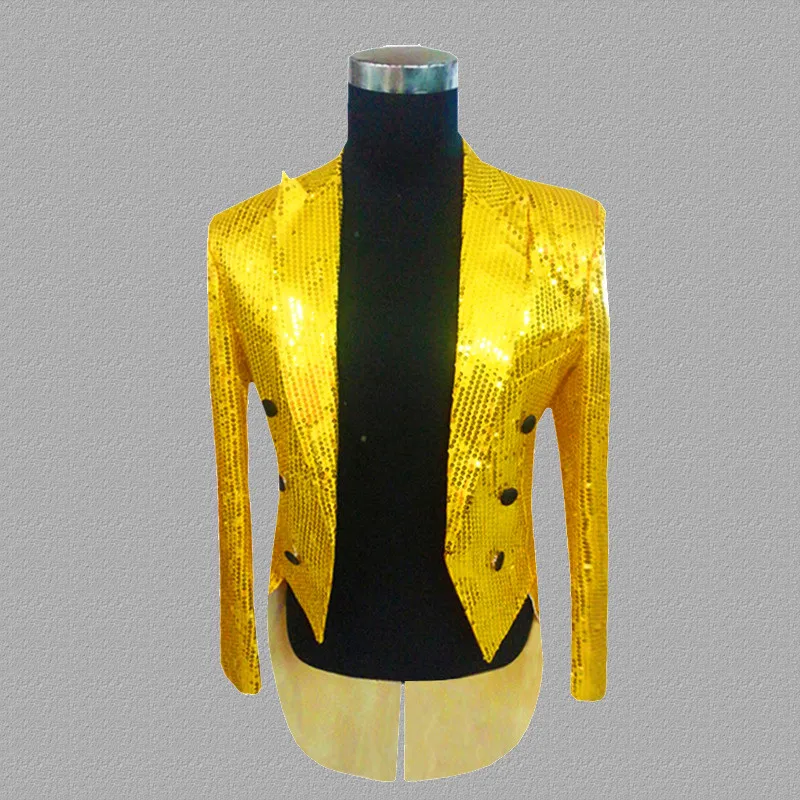 

Men's Choir Performance Costume Singer Host Stage Sequin suits Magician costume hosted costume male suit for men