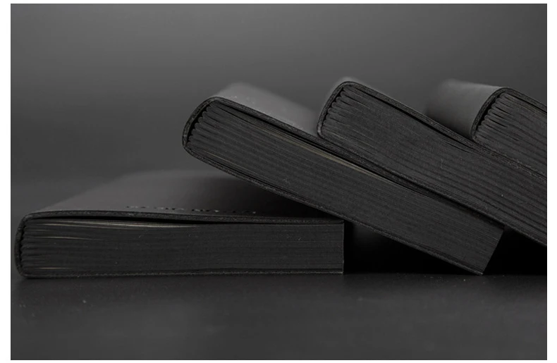 136*92 мм креативная Искусственная ПУ деловая простая черная записная книжка офисная Мужская записная книжка подарок 845