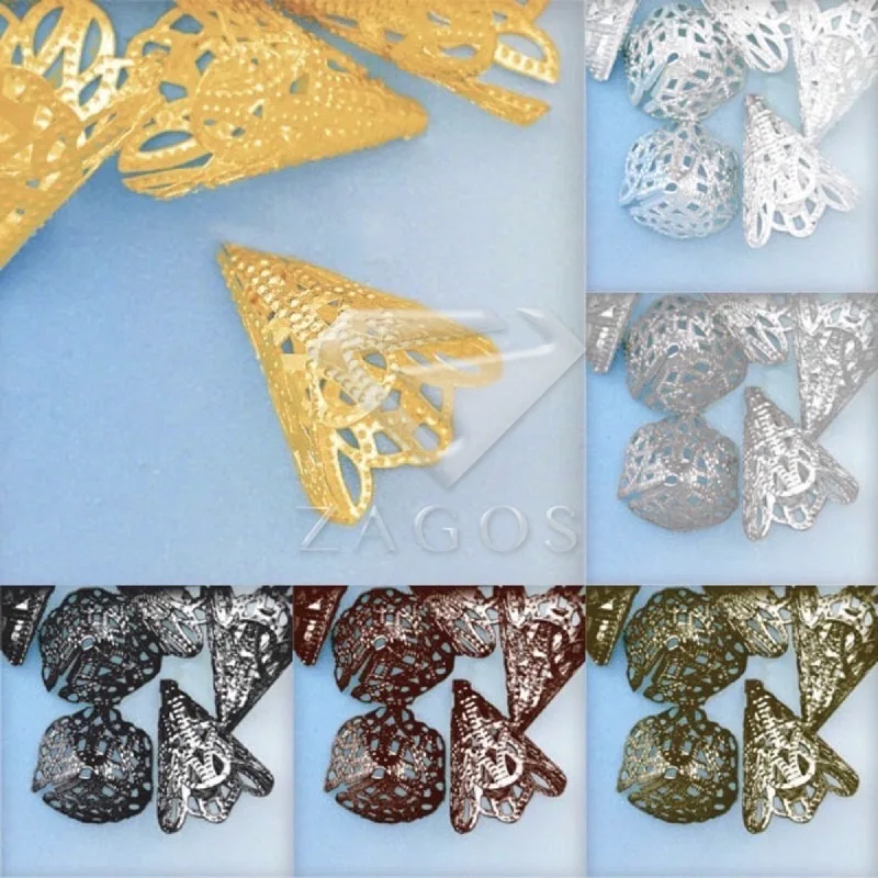 20 г приблизительно 25 шт. цветы филигранные бусины колпачки фурнитура 19x17x17 мм Ювелирные изделия фурнитура для изготовления концевых колпачков Быстрая