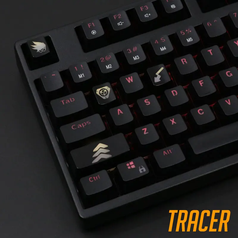 [Keycaps] 4 клавиши Overwatch gamer theme keysets подсветка OW keycaps ABS etched Keycap shine-сквозная для механической клавиатуры ANS