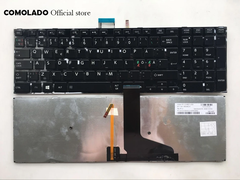 ND Скандинавская клавиатура для Toshiba Satellite C70 A B C70D C75 Blacklit Layout|Клавиатуры замены| |