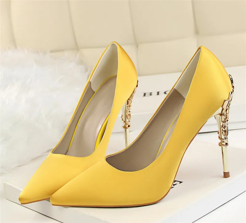 bridal shoes wedding shoes woman gold high heels pointed toe pumps women shoes high heel ladies shoes zapatos de novia