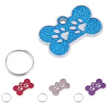 Cute Bone Shaped Dog ID Tag Engraved Pet Tags Small Large Dog Accessories Personalized Bone Paw Name Tag Plate Collar Decoration quick tag detroit lions nfl bone personalized engraved pet id tag