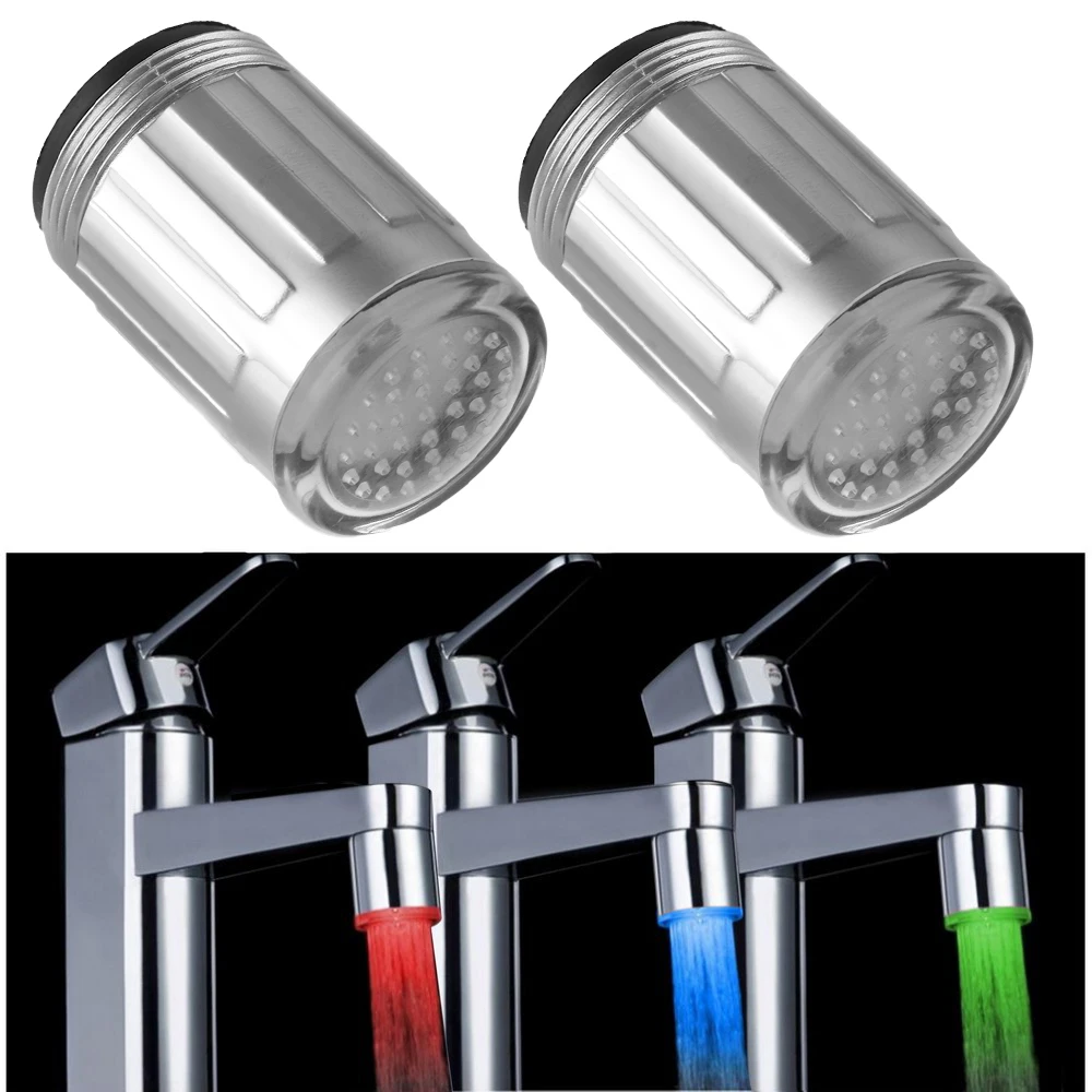 1pc Novelty Luminous Glow Led Kitchen Faucet Shower Tap Nozzle