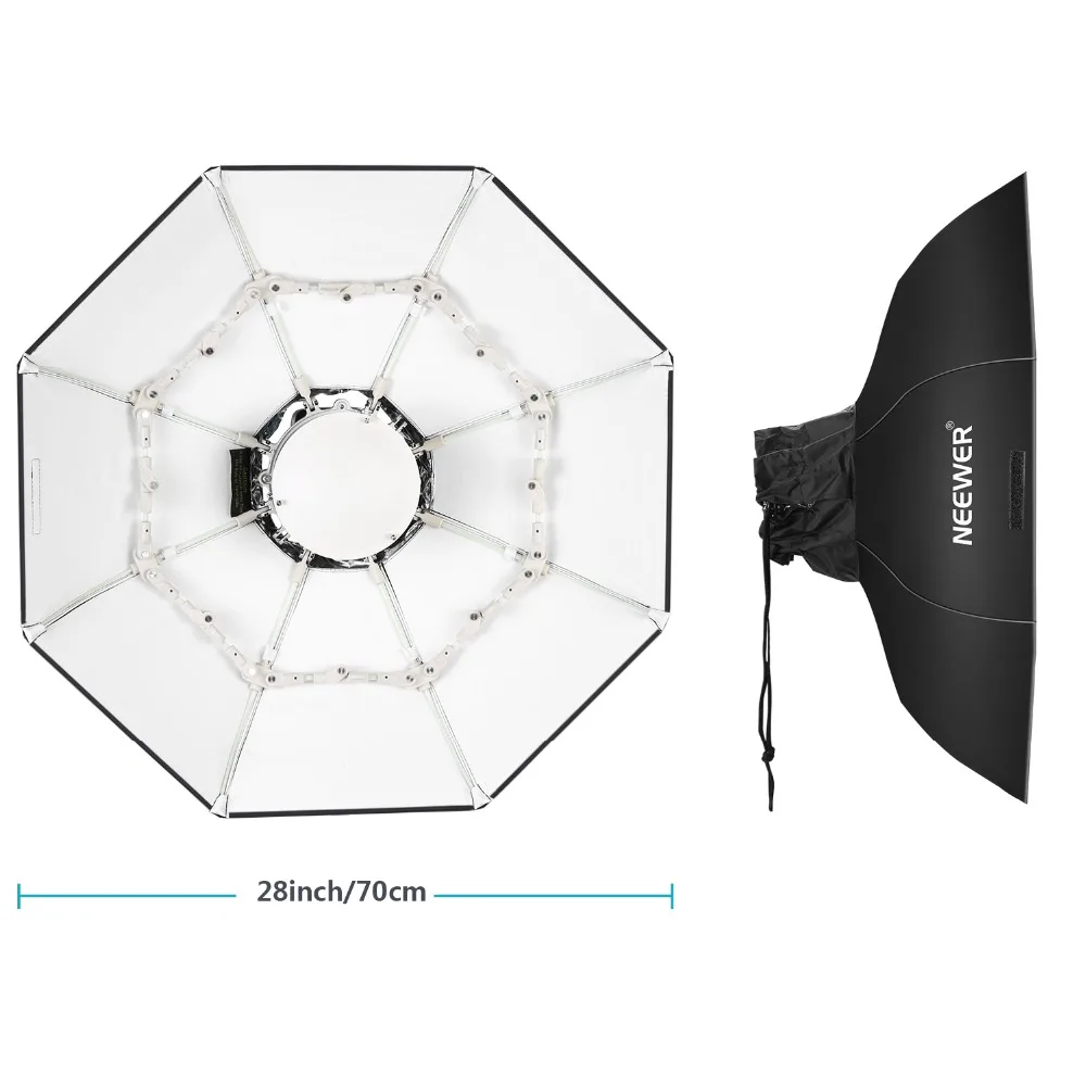 Neewer 27,5 ''/70 см складное Красивое Блюдо восьмиугольное с центром дефлектор диск+ съемный передний диффузор+ Bowens скоростное кольцо для вспышки