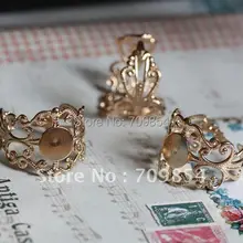 100 шт./партия, 8 мм, на основе баса, розового золота, кольцо, база, регулируемые ювелирные изделия