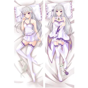 

Anime RE ZERO Starting Life in Another World pillow Covers Ram Rem Sexy 3D Double-sided Bedding Hugging Body pillowcase RE07
