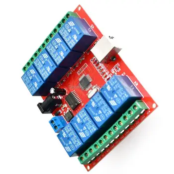 

WQScosea Q8S-139 USB 12V 8-Channel ULN2803 Relay Module Upper Programmable Computer PC Smart Switch Controller Home Automation