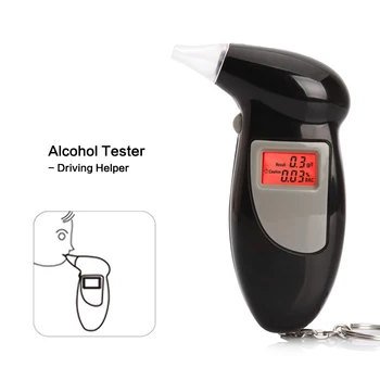 

Professional Safety Digital Breath Alcohol Tester LED Display Key Chain Alkohol Tester Breathalyzer Analyzer with 5 Mouthpieces