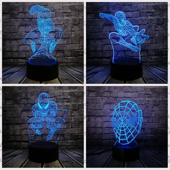 

Hot Sale Avengers Figure Captain America Spider man 3D Lamp Led Gradient Night Light Creative Festival Party Kid Birthday Gift