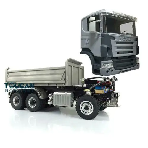LESU 1/14 RC Hydraulic Car Sca 6*6 Dumper Truck Radio DIY Tmy 3Axles Model