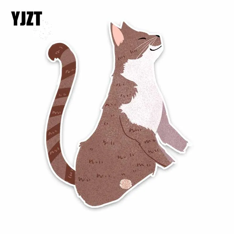 

YJZT 10.6CM*14CM Cartoon Animal Cat Fun PVC Car Sticker Decal Decoration 5-1265