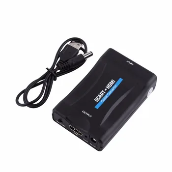 

Scart to HDMI Converter adapter Audio Video Converter Audio Video HDMI Converter Scaler Adapter 720P 1080P With USB Cable