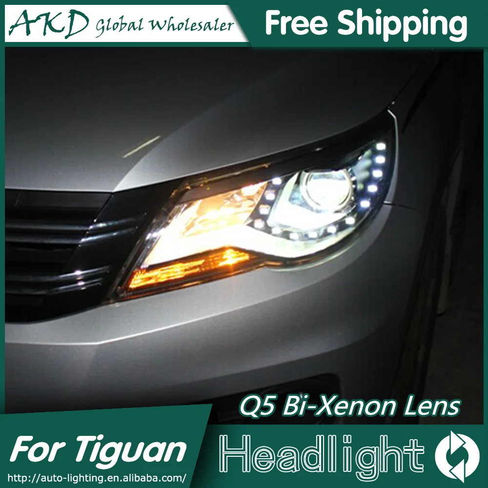 

AKD Car Styling for VW Tiguan Headlights 2009-2012 Tiguan LED Headlight DRL Bi Xenon Lens High Low Beam Parking Fog Lamp