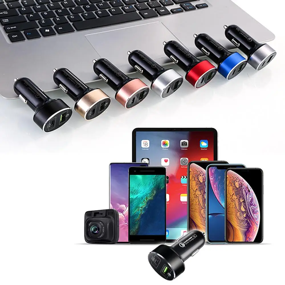 18 Вт QC 3 0 автомобильный адаптер быстрой зарядки USB PD Typr-C Прикуриватель разъем