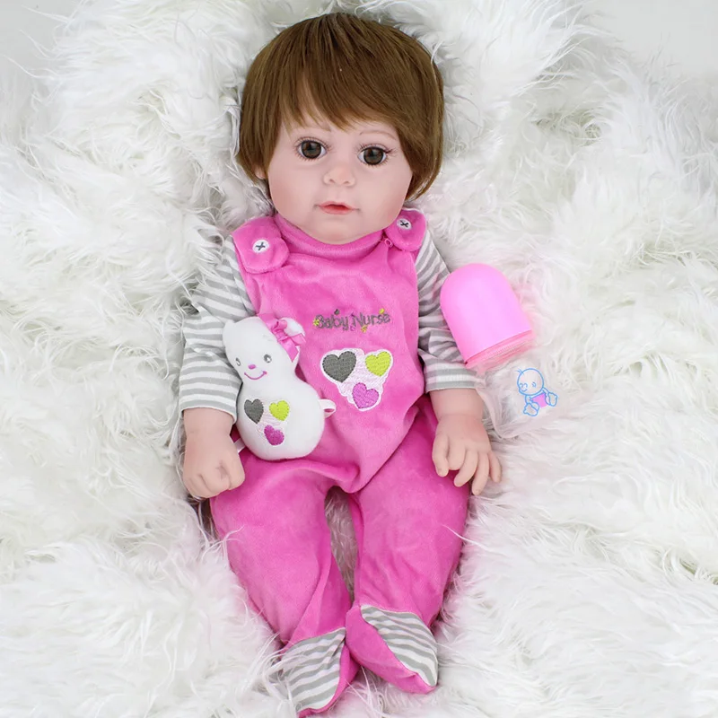 16 &quotReborn babies полностью силиконовые куклы bebe alive розовая одежда menina bathe playmate