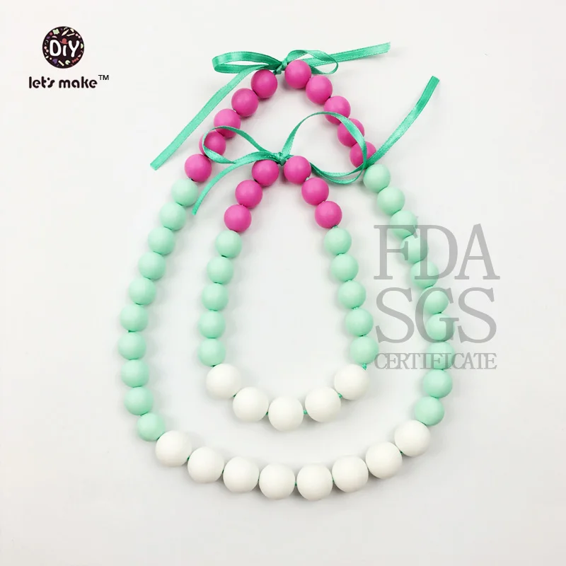 Safe Baby Lentil Silicone Teething Beads DIY Sensory Chewable Necklace Making 