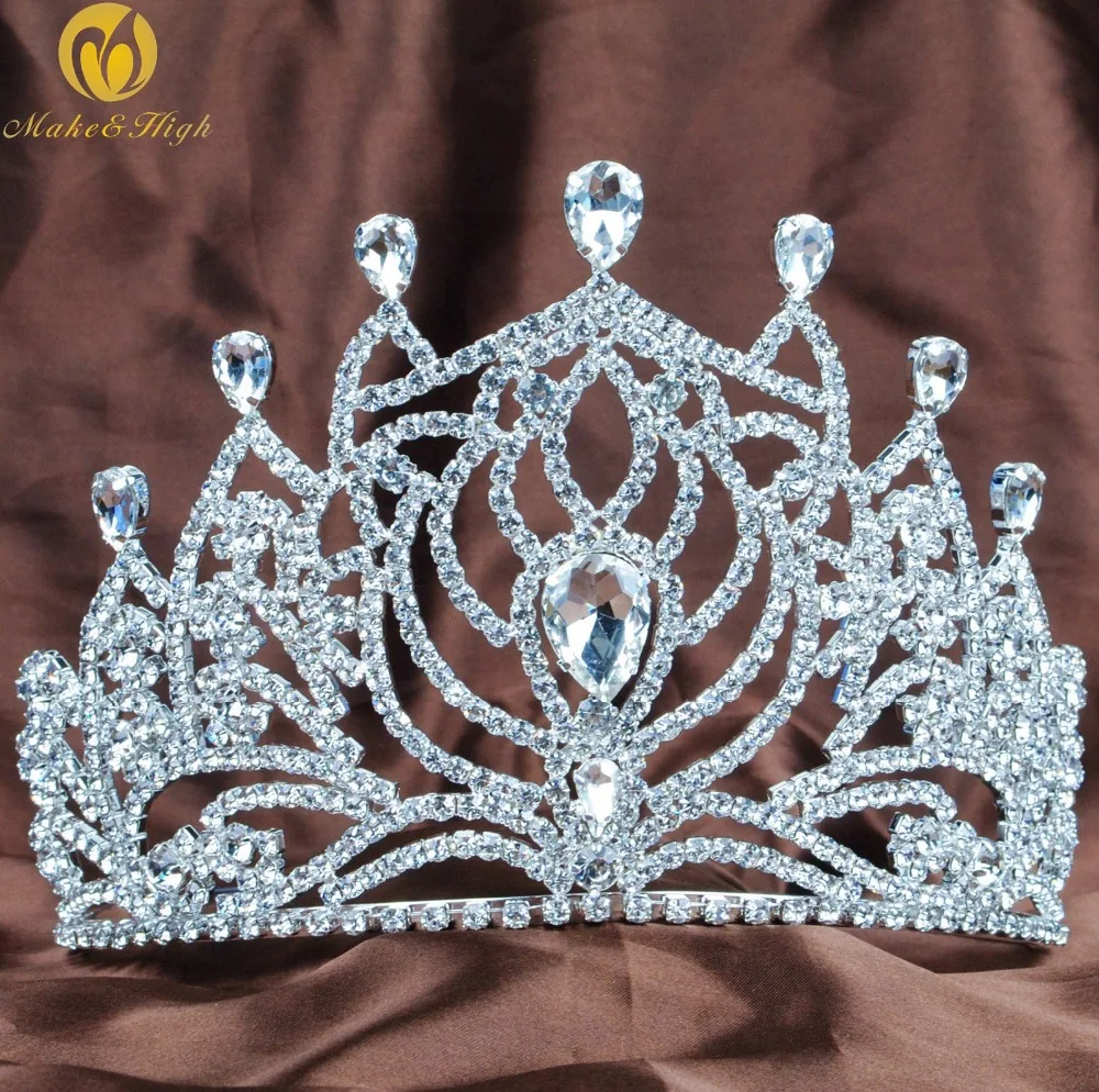 JRYGAC Corona Regina, Corona Principessa Bambina, Sposa Tiara Della Corona, Nozze Vestito la Principessa Sposa, Corona di Cristallo Tiara, Adatto per il Ballo di Nozze Delle Donne