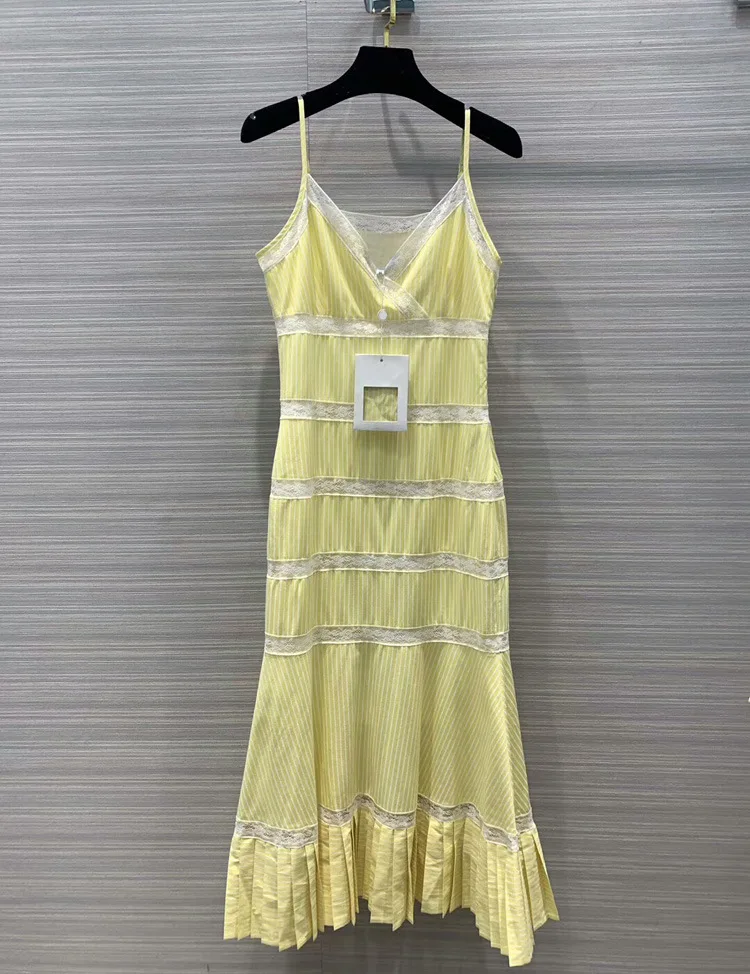 

women fashion 2019 lace striped sleeveless dresses at190120