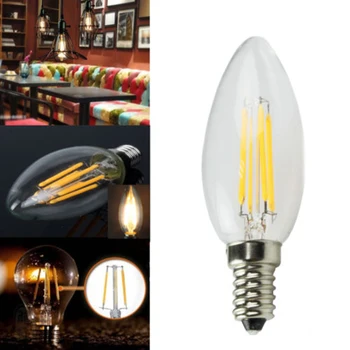 

10 Pcs 4W E14 Edison COB Filament Retro LED Light Flame Effect Bulb Lamp Decor