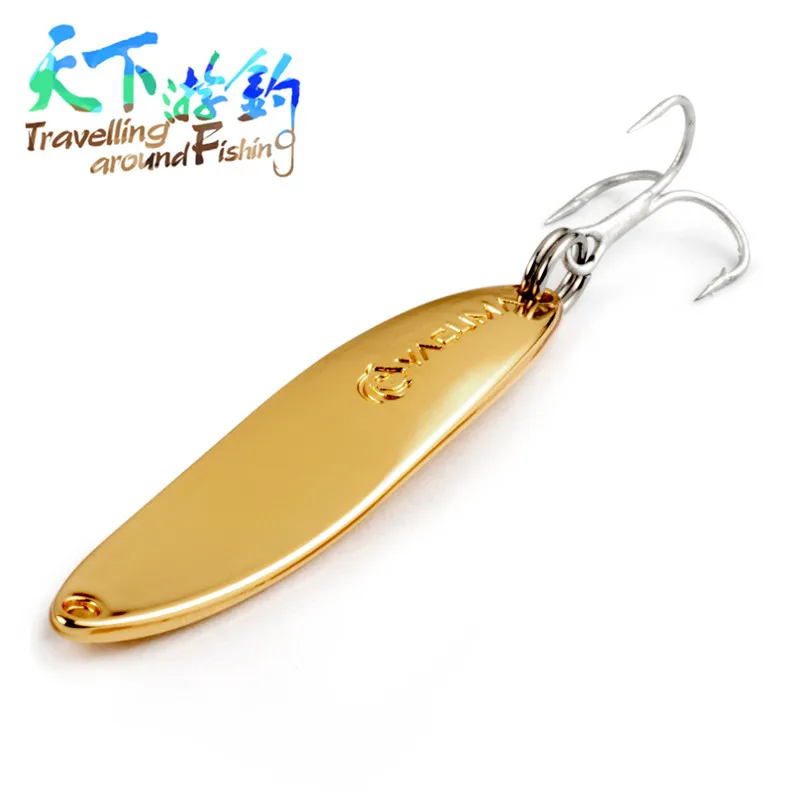 

TAF Retail 10g 15g Metal Spoon Bait Treble Hook Fishing Lure Quality Double Curved Surface Isca Artificial Hard Bait Metal Bait