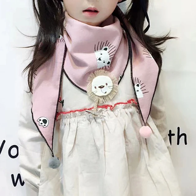 귀여운 만화 프린트와 따뜻하고 편안한 코튼 소재로 어린이를 따뜻하게 지켜주는 겨울 가을 키즈 코튼 스카프