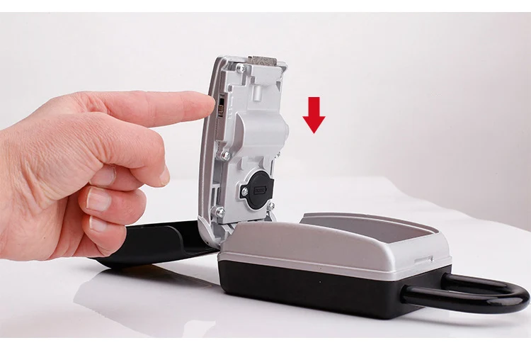 Outdoor Key Safe Box Keys Storage Box Padlock Use Luminous Four Password Lock Keys Hook Home Office Security Organizer Boxes (12)