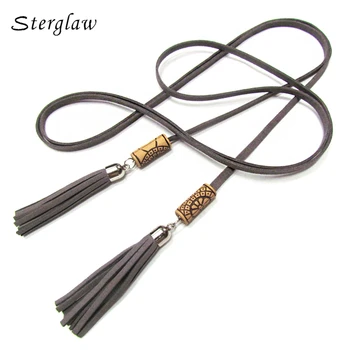 

2020 Promotion 165cm Multicolor Chain Belt With Tassels Women Fashion Thin Waist Belts For Women's Dress Cinturones Mujer B215