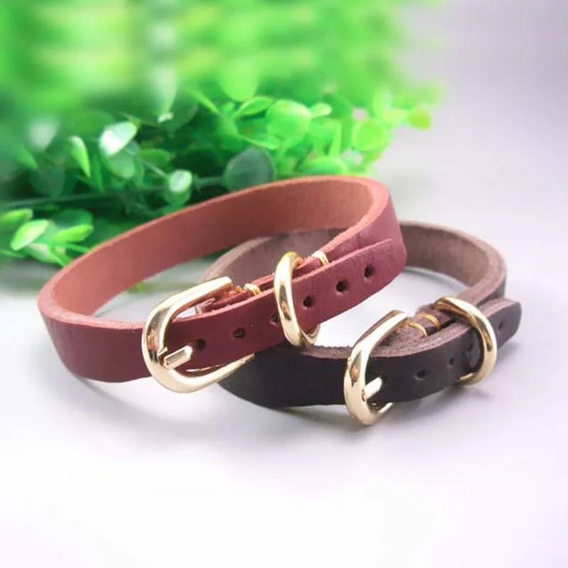 

Small Dog Leather Collar Soft Genuine Leather Pet Little Puppy Collars for Baby Dogs Chihuahua Yorkshire Terrier Min Pinscher