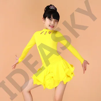dance outfits for children latin costumes for kids professional girls child dress clothes latino salsa tango lake blue dancing
