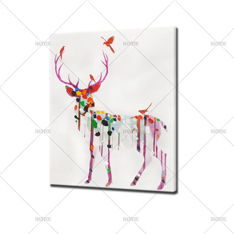 Hand-painted-Oil-Paintings-On-Canvas-Deer-Art-Modern-Abstract-Animal-Beautiful-Wild-Elk-Wall-Pictures (1)