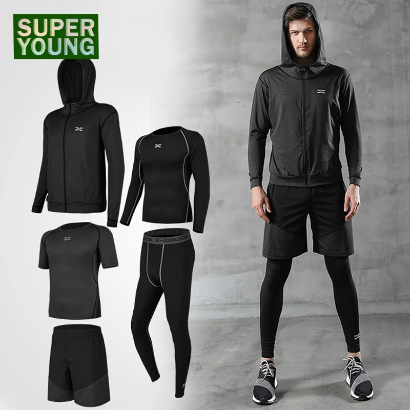 de entrenamiento para hombres, chándal, ropa deportiva para gimnasio, para correr, pantalones cortos, chaquetas para fitness, ropa para conjunto de pantalones de compresión|Conjuntos para running| - AliExpress
