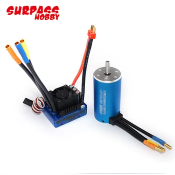 

2pcs/set 3670 2650KV/2150KV/1900KV 4-poles Sensorless Brushless Motor with 120A ESC Combo Set for 1/10 RC Car Truck