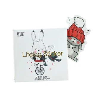 

20packs/lot Hello Rabbit Animals Mini Paper Sealing Sticker Boxed Sticker Diary Adhesive Decorative DIY Stickers Wholesale