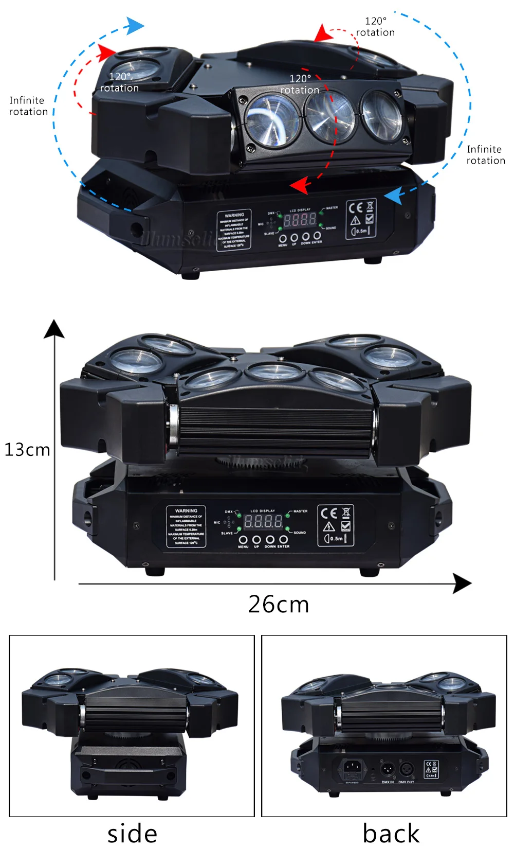 moving heads 9x12 w lavagem mini Aranha