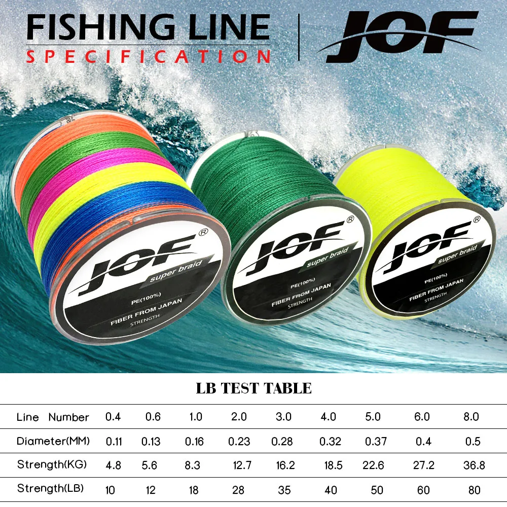 JOF Fishing Line For Fishing Rope Spearfishing Multifilament Braided X4