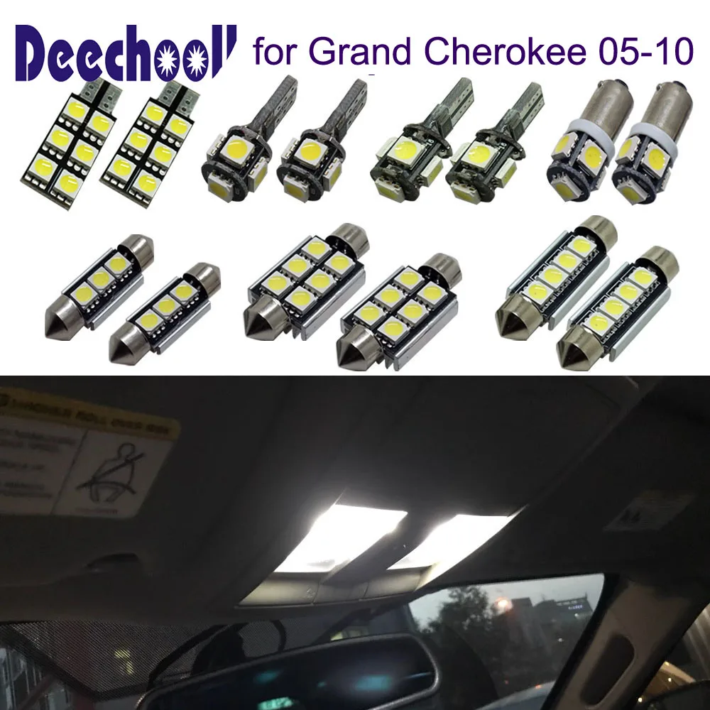 Deechooll 15 шт. автомобиль светодиодный светильник для Jeep Grand Cherokee 05 10 белый интерьер