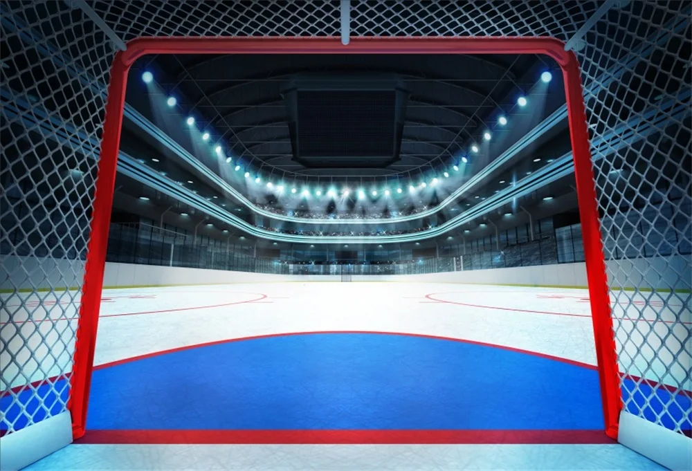 Laeacco Stadium Ice Hockey Game Fans Crowd Scene Photography Backgrounds Customized Photographic Backdrops For Photo Studio