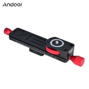 

Andoer W-160 Aluminum Alloy 2-Way Macro Focusing Rail Slider Plate Close-up Photography Tripod Head with 1/4" Screw