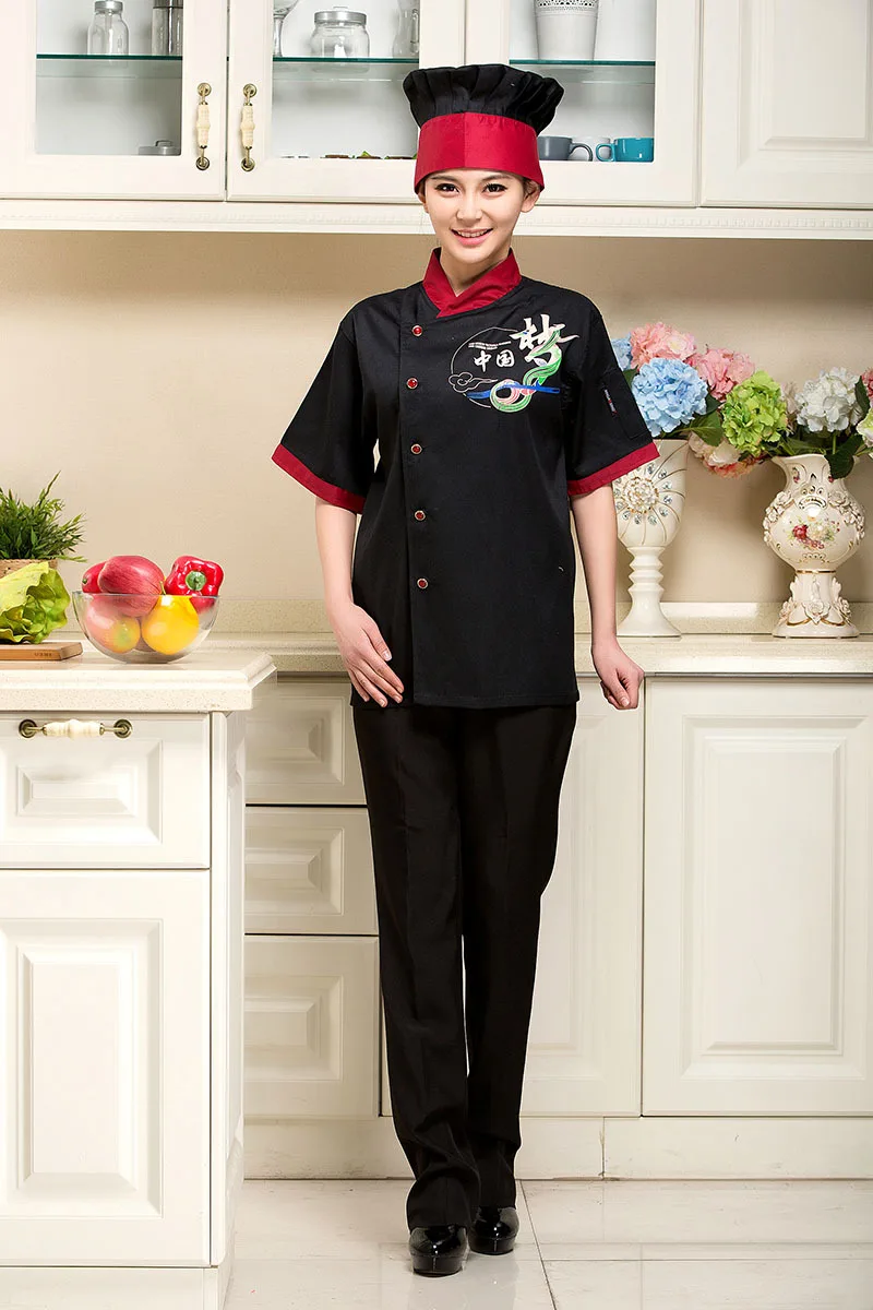 2018 Новый униформа для гостиничного шеф-повара костюм с коротким рукавом Верхняя одежда для повара официанта кухонная униформа Одежда для